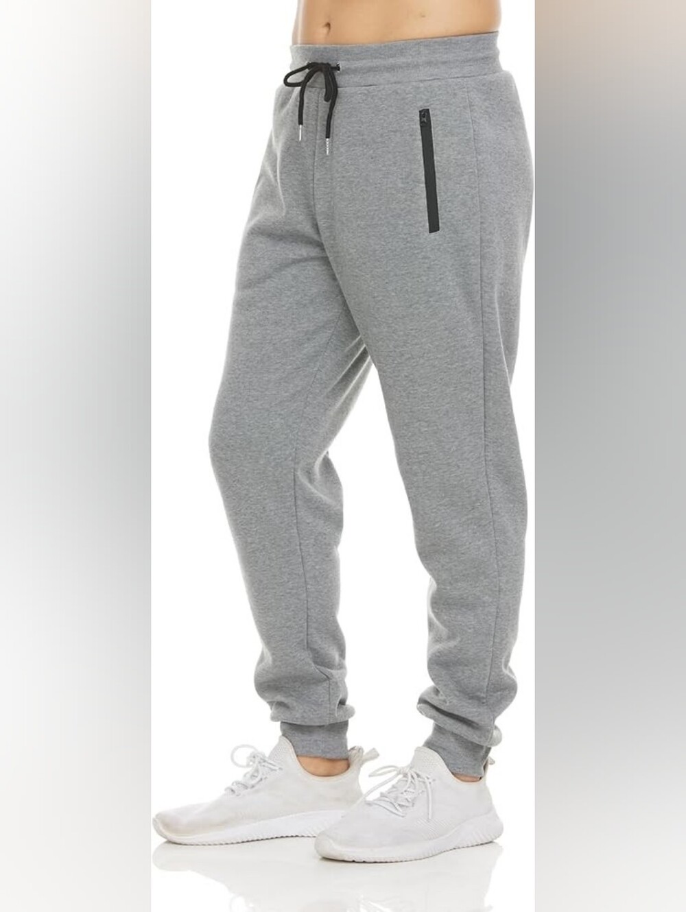 Pure Champ Men's Heather Grey Jogger Sweatpants with Drawstring Size Large